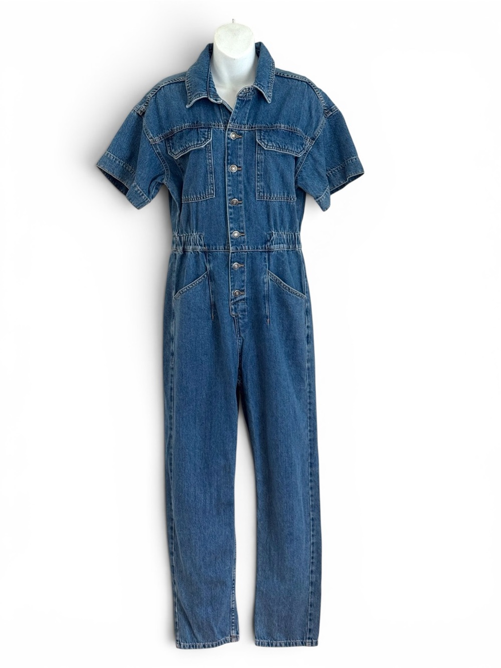 Free People Marci Jumpsuit embroidered “No Bad Days” short sleeve size Small - Picture 2 of 15